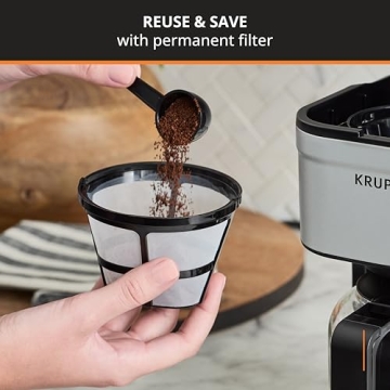 Krups 5 Cup Compact Coffee Maker with Reusable Filter