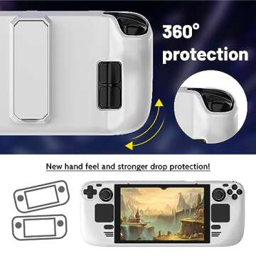 LUPAPA Protective Case for Steam Deck with Kickstand, Non-Slip Protective Shell for Steam Deck Made ...