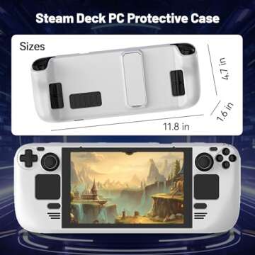 LUPAPA Protective Case for Steam Deck with Kickstand, Non-Slip Protective Shell for Steam Deck Made of PC Material, Accessories for Steam Deck Gaming Handheld