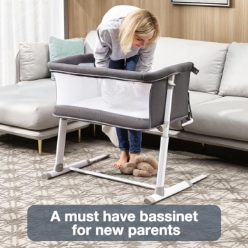 RONBEI Baby Bassinet Bedside Sleeper for Newborns