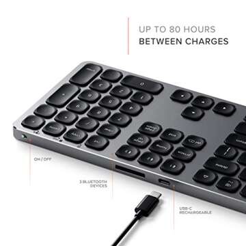 Satechi Wireless Keyboard with Numeric Keypad for Mac
