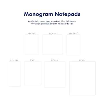 Preppy Jones Personalized Monogram Scallop Wave Border with Fill Notepad, colorful stationary, personalized gifts for women