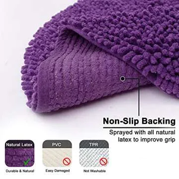 Chardin Home Egg Plant Round Bath Mat Soft and Stylish