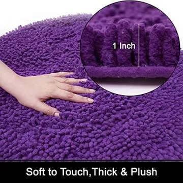 Chardin Home Egg Plant Round Bath Mat Soft and Stylish