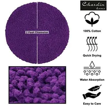 Chardin Home Egg Plant Round Bath Mat Soft and Stylish