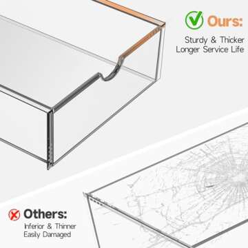 Makeup Drawer Storage Organizer with 20 Drawers, 4 Set Acrylic Office Desk Organization and Storage, Dustproof Drawer Organizer for Makeup, Office, Countertop, Jewelry, Pen, Desktop, Bathroom, Bedroom