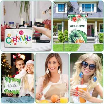 114Pcs Sublimation Blanks Products, Sublimation Blanks Set Including DIY Blank Makeup Bag, Keychain, Earring, Pillow Cover, Mouse Pad, Coaster, Garden Flag for Sublimation Transfer Christmas Craft