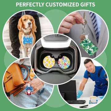 114Pcs Sublimation Blanks Products, Sublimation Blanks Set Including DIY Blank Makeup Bag, Keychain, Earring, Pillow Cover, Mouse Pad, Coaster, Garden Flag for Sublimation Transfer Christmas Craft