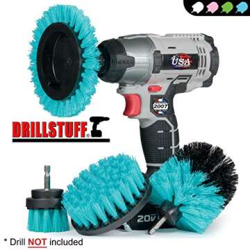 Aquatic Cleaning Supplies - Boat Cleaning Accessories - Hull Cleaning Brush Set - Boat Scrubbing Deck Brush - Spinning Drill Heads Brush Kit - Barnacle Removing Tool - Tank Cleaning Brushes - Aquatic