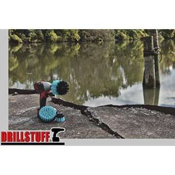 Aquatic Cleaning Supplies - Boat Cleaning Accessories - Hull Cleaning Brush Set - Boat Scrubbing Deck Brush - Spinning Drill Heads Brush Kit - Barnacle Removing Tool - Tank Cleaning Brushes - Aquatic