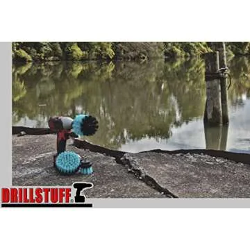 Aquatic Cleaning Supplies - Boat Cleaning Accessories - Hull Cleaning Brush Set - Boat Scrubbing Deck Brush - Spinning Drill Heads Brush Kit - Barnacle Removing Tool - Tank Cleaning Brushes - Aquatic