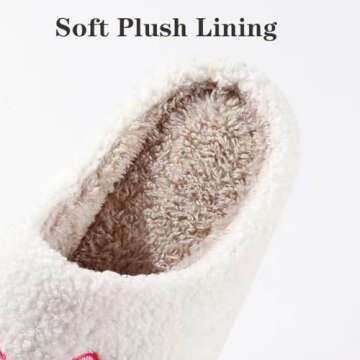 Bow Slippers Valentines Slippers For Women Men Valentine's Day Gifts Cute Comfy Bedroom Slippers,Home Memory Foam Slippers,Ladies Furry Warm Slippers Indoor for Winter,Pink Bow 41-42