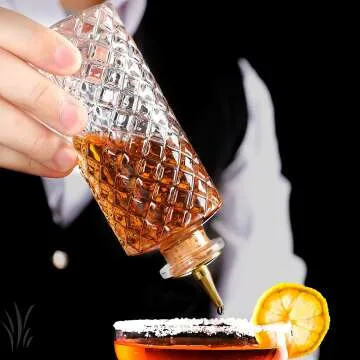 4pcs Glass Bitters Bottle Set with Dasher Top