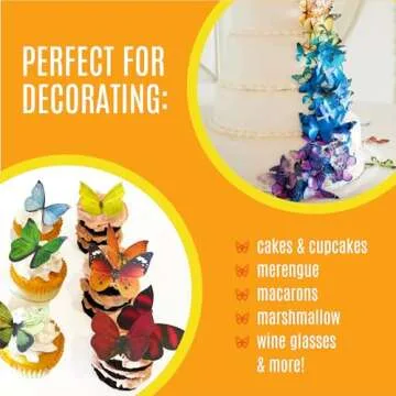 Lifelike Edible Butterflies for Cakes and Cupcakes