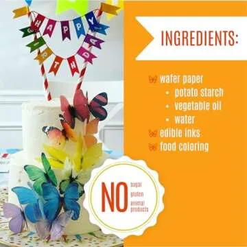 Lifelike Edible Butterflies for Cakes and Cupcakes