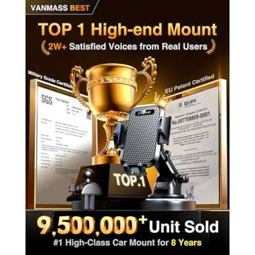 VANMASS Car Phone Holder 2025 Military-Grade Phone Holder for Your Car Windshield Dashboard【 65 Lb...