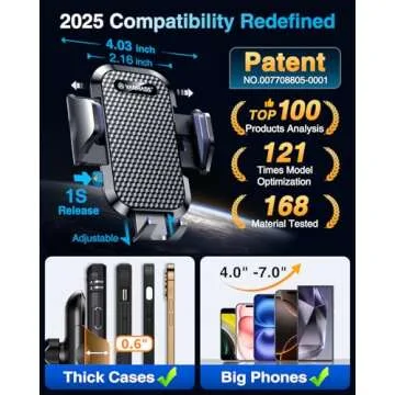 VANMASS 2025 Car Phone Holder with Strong Suction Power