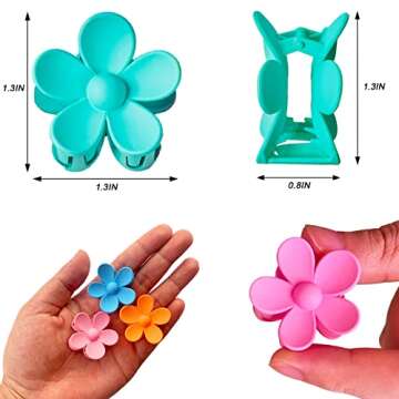 YosaiHom 12 Pack Small Flower Hair Claw Clips for Kids Girls, Tiny Hair Clips for Thin Thick Hair,1....