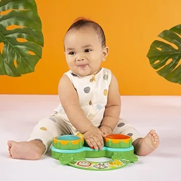 Bright Starts Safari Beats Musical Drum Toy for Babies