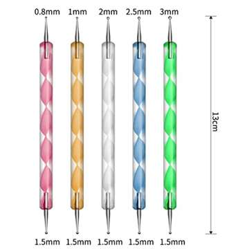 JOYJULY 20pcs Nail Art Design Tools, 15pcs Painting Brushes Set with 5pcs Dotting Pens, BLACK …