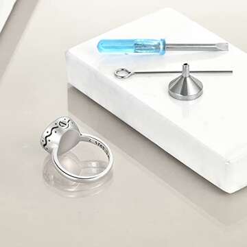 Sterling Silver Tree of Life Urn Ring for Ashes