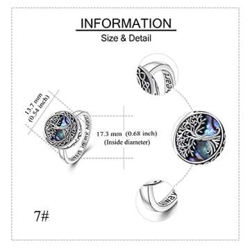 Sterling Silver Tree of Life Urn Ring for Ashes