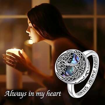 Sterling Silver Tree of Life Urn Ring for Ashes