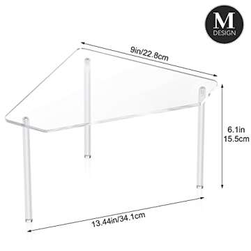 Jetec 2 Tier Corner Bathroom Organizer Countertop Shelf Acrylic Bathroom Table Organizer Vanity Tray Sink Shelf Stackable Clear Shower Corner Vanity Shelf for Bathroom Kitchen Toilet Makeup Storage