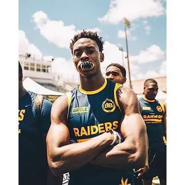 Battle Sports Chrome 3D Predator Oxygen Mouthguard - Convertible Strap, Superior Airflow & Better Performance, Maximum Protection, Works with Braces