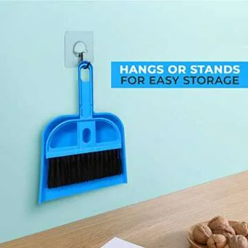 Mini Broom and Dustpan Set - Compact Cleaning Kit for Home, Car, Camping, Small Spaces, Pet Cleanup, and Travel - Durable Small Broom and Dustpan Set Mini - Pink Broom