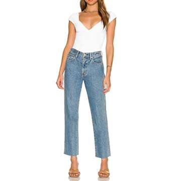 Women’s Crop Tops Cami Sexy Backless Deep V Neck Short Sleeve Y2K T Shirts Causal Slim Fit Tee Summer Crop Cami (as1, Alpha, s, Regular, Regular, White)