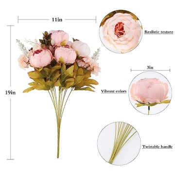 Exquisite Luyue Peonies Artificial Flowers for Home Decor