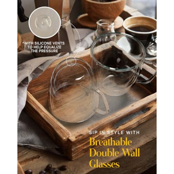 Buy Kitchables Double Walled Glass Coffee Mugs Set 4