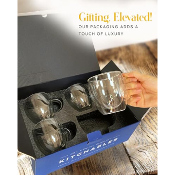 Buy Kitchables Double Walled Glass Coffee Mugs Set 4