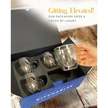 Buy Kitchables Double Walled Glass Coffee Mugs Set 4