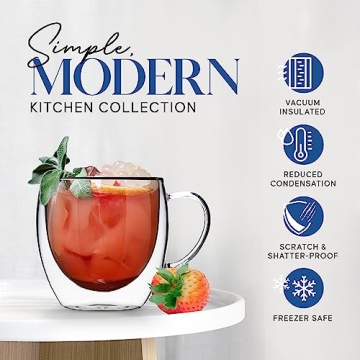 Buy Kitchables Double Walled Glass Coffee Mugs Set 4