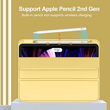 ZryXal New iPad Pro 11 Inch Case 2022(4th Gen)/2021(3rd Gen)/2020(2nd Gen) with Pencil Holder,Smart ...