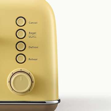 BUYDEEM DT640 4-Slice Toaster, Extra Wide Slots, Retro Stainless Steel with High Lift Lever, Bagel a...