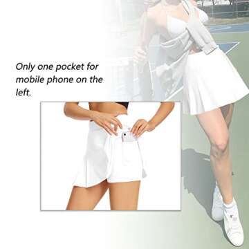 Tennis Skirt Athletic Pleated Mini Skirt Performance Golf Tennis Skorts Skirts for Women with Pockets