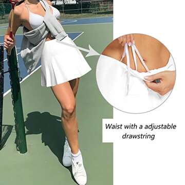 Tennis Skirt Athletic Pleated Mini Skirt Performance Golf Tennis Skorts Skirts for Women with Pockets