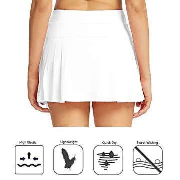 Tennis Skirt Athletic Pleated Mini Skirt Performance Golf Tennis Skorts Skirts for Women with Pockets