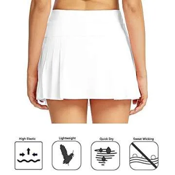 Tennis Skirt Athletic Pleated Mini Skirt Performance Golf Tennis Skorts Skirts for Women with Pockets