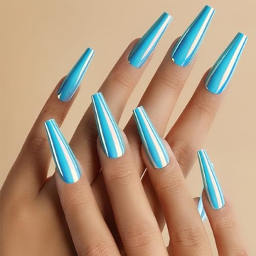 24pcs Chrome Press on Nails - Holographic Press-On for Fashionistas