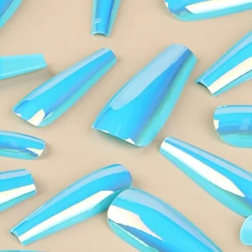 Luxurious 24pcs Chrome Press on Nails for Stylish Women