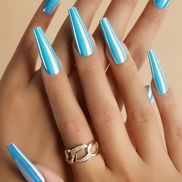 Luxurious 24pcs Chrome Press on Nails for Stylish Women