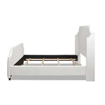 Jennifer Taylor Addison King Bed - Cloud White Velvet Elegance