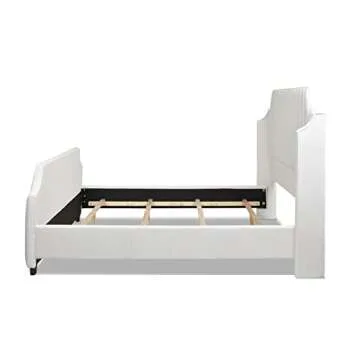 Jennifer Taylor Addison King Bed - Cloud White Velvet Elegance
