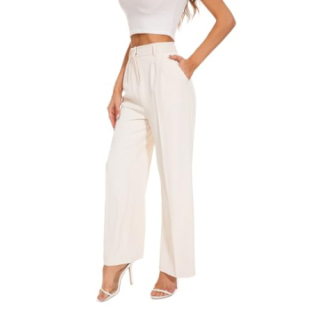 FUNYYZO Women's Wide Leg Pants High Elastic Waist Comfortable & Stylish