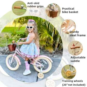 ACEGER Girls Bike with Basket for Ages 3-5 Years