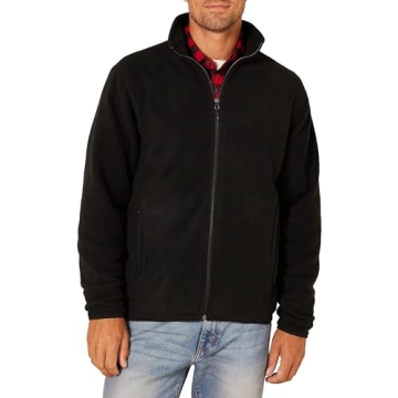Amazon Essentials Full-Zip Fleece Jacket for Men - Black Large & Big Tall